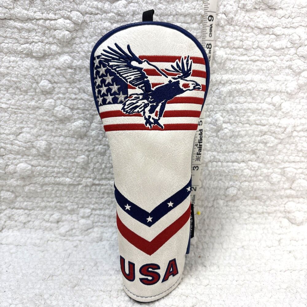 Golf Builder USA Eagle American Flag Wood Headcover Red/White/Blue 1pc